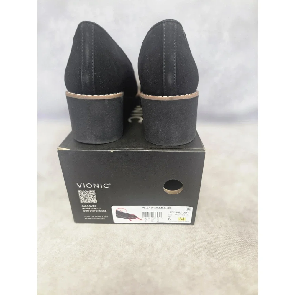 Vionic Willa Wedge Blk W-SZ 6M NEW